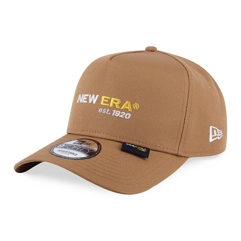 New Era Cordura Wordmark Camel Suede 9FORTY A-Frame Adjustable Cap