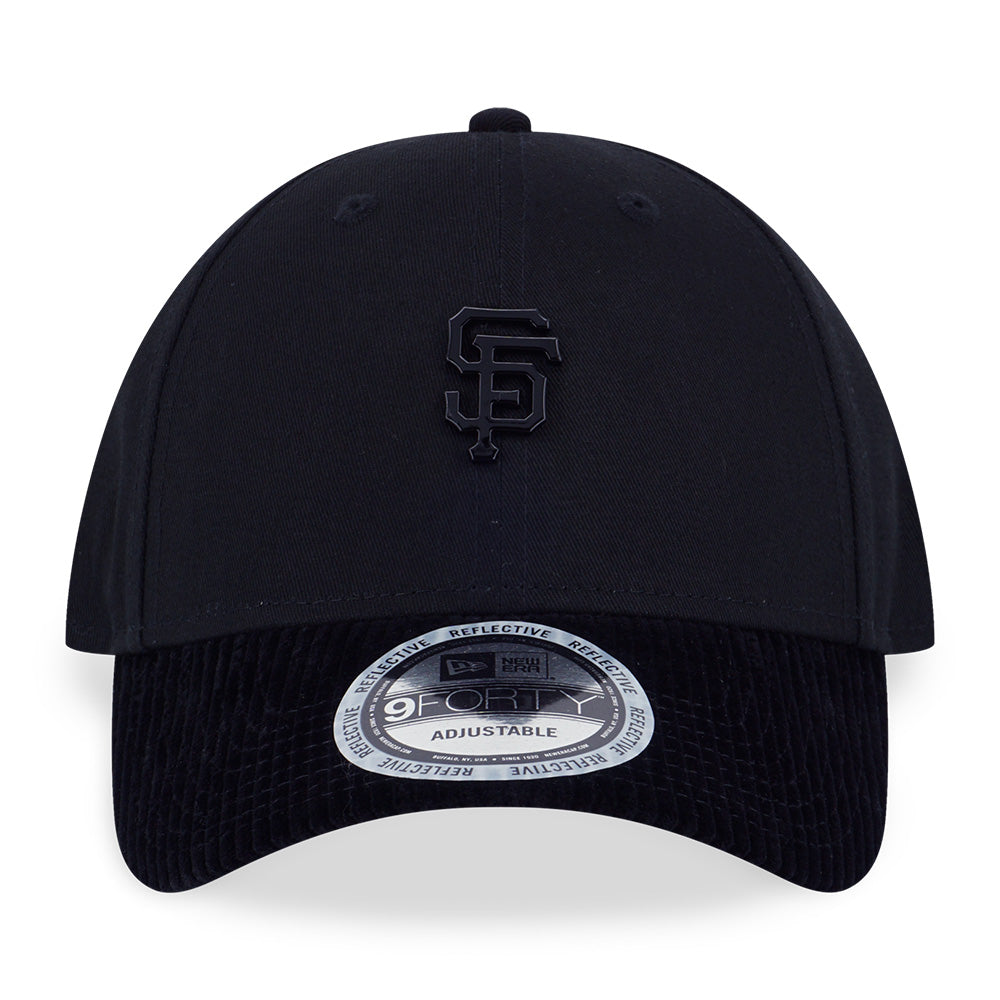 San Francisco Giants MLB New Era Dark 90s Black Reflective 9FORTY Adjustable Cap