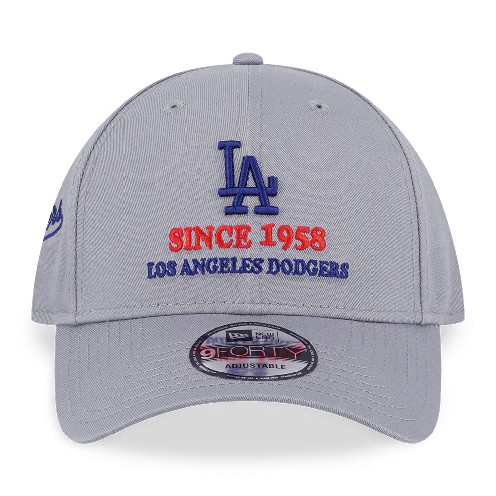 Los Angeles Dodgers MLB Home Cheering Gray 9FORTY Adjustable Cap