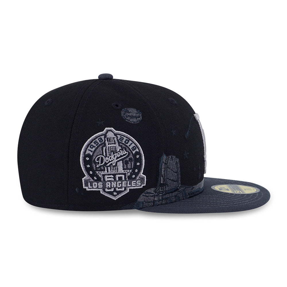 Los Angeles Dodgers MLB 5950 Pack Planetary Black 59FIFTY Fitted Cap