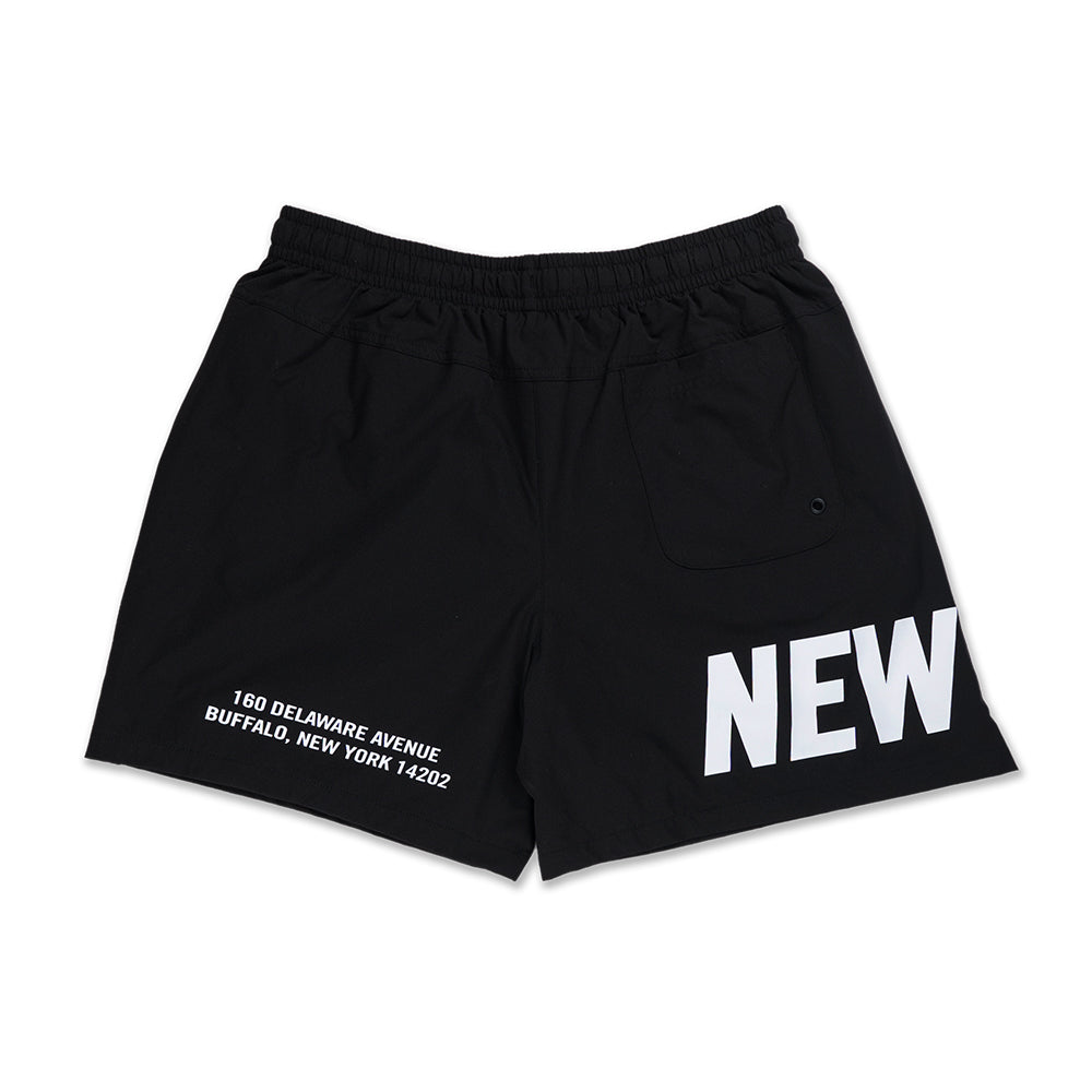 New Era Wordmark Outdoor Bold Black Woven Shorts