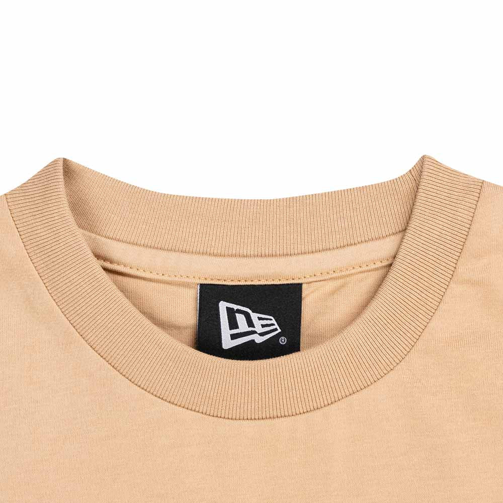 New Era Basic White Logo Script Oat Milk Women Short Sleeve Dress