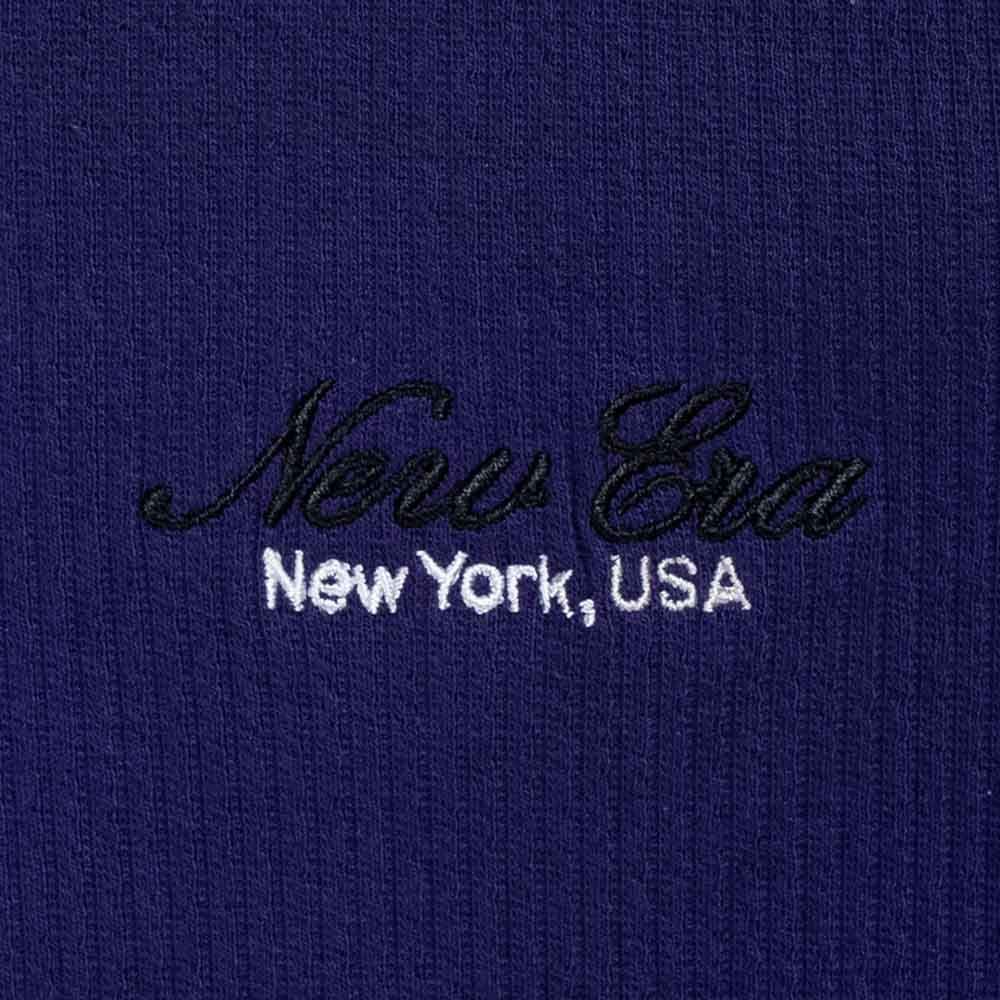 New Era Basic Black Logo Script Purple Women Crop Top Rib T-Shirt