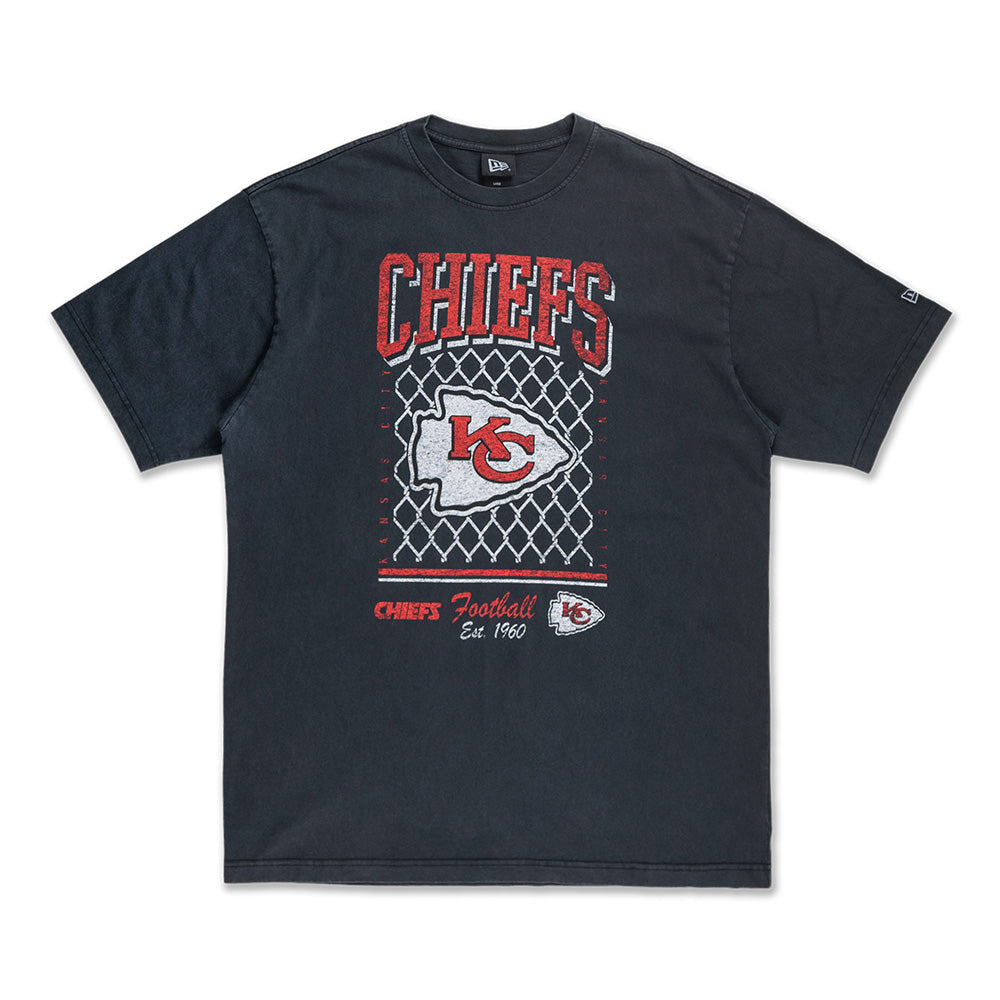 Kansas City Chiefs NFL Old School Sport AP Black Oversized Short Sleeve T-Shirt