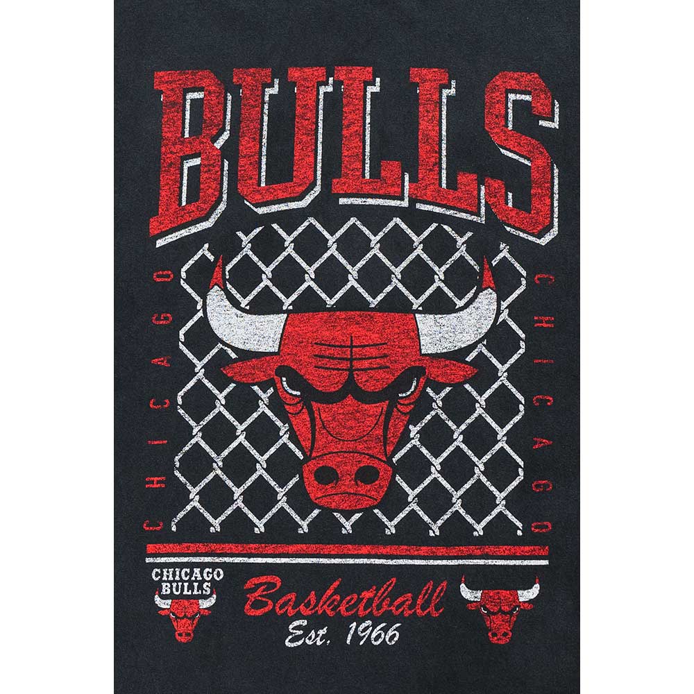 Chicago Bulls NBA Old School Sport AP Black Oversized Short Sleeve T-Shirt