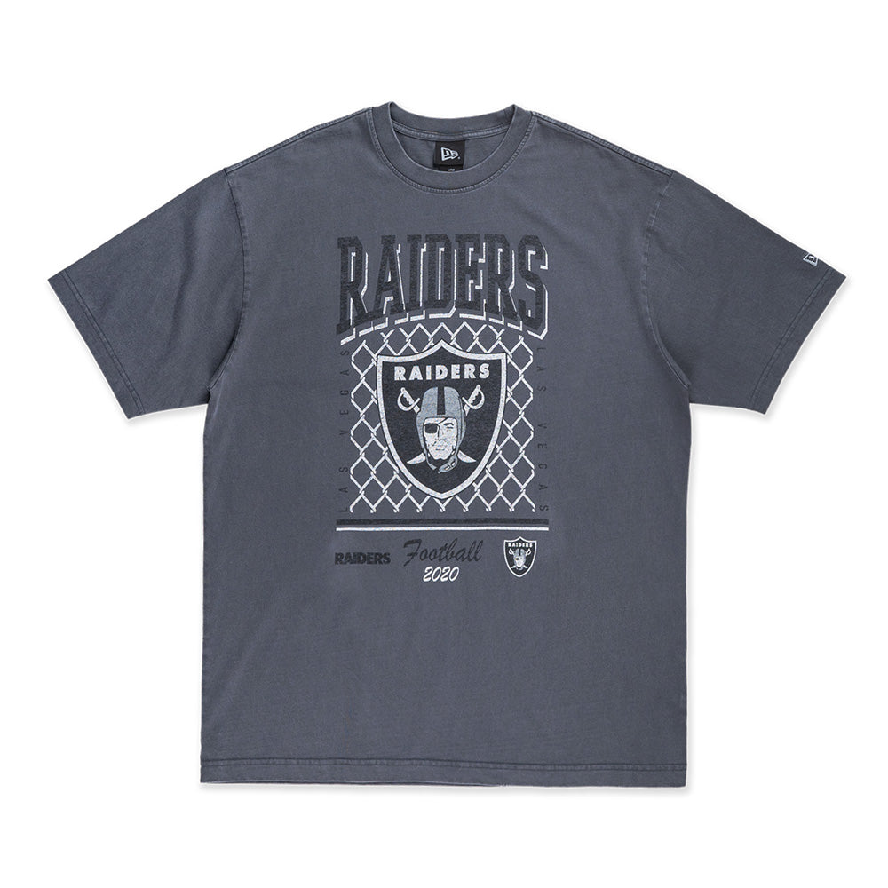 Las Vegas Raiders NFL Old School Sport AP Graphite Oversized Short Sleeve T-Shirt