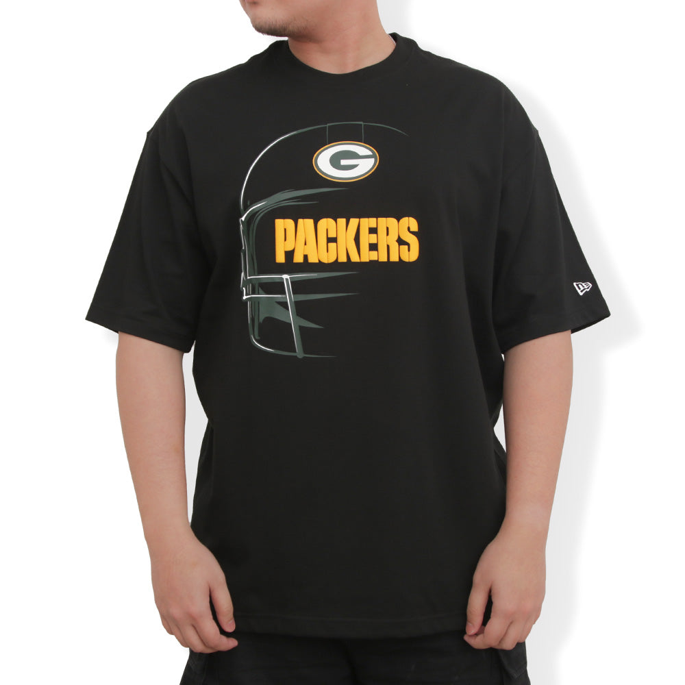 Green Bay Packers NFL Oversized Black Short Sleeve Oversized T-Shirt