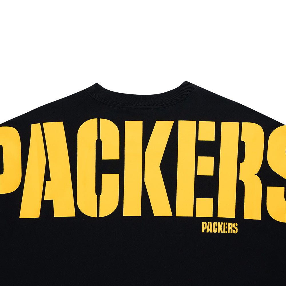 Green Bay Packers NFL Oversized Black Short Sleeve Oversized T-Shirt