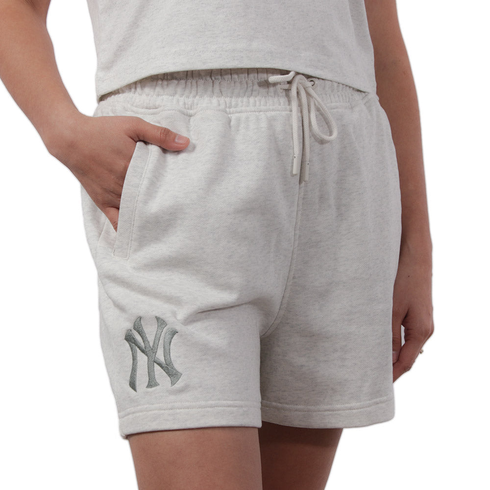 New York Yankees MLB Color Era Light Heather Grey Knit Shorts