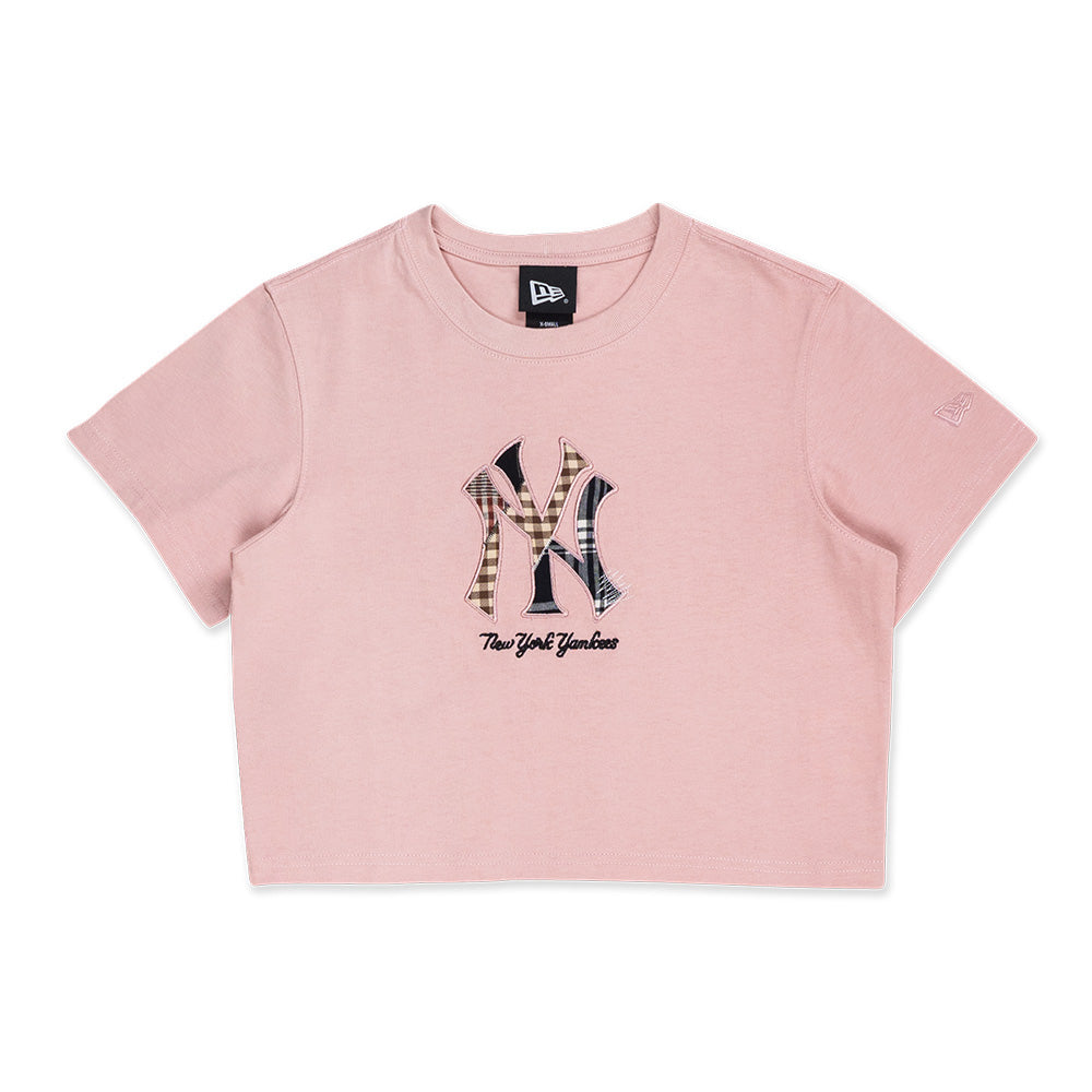 New York Yankees MLB Preppy Dirty Rose Women Crop Top Tee