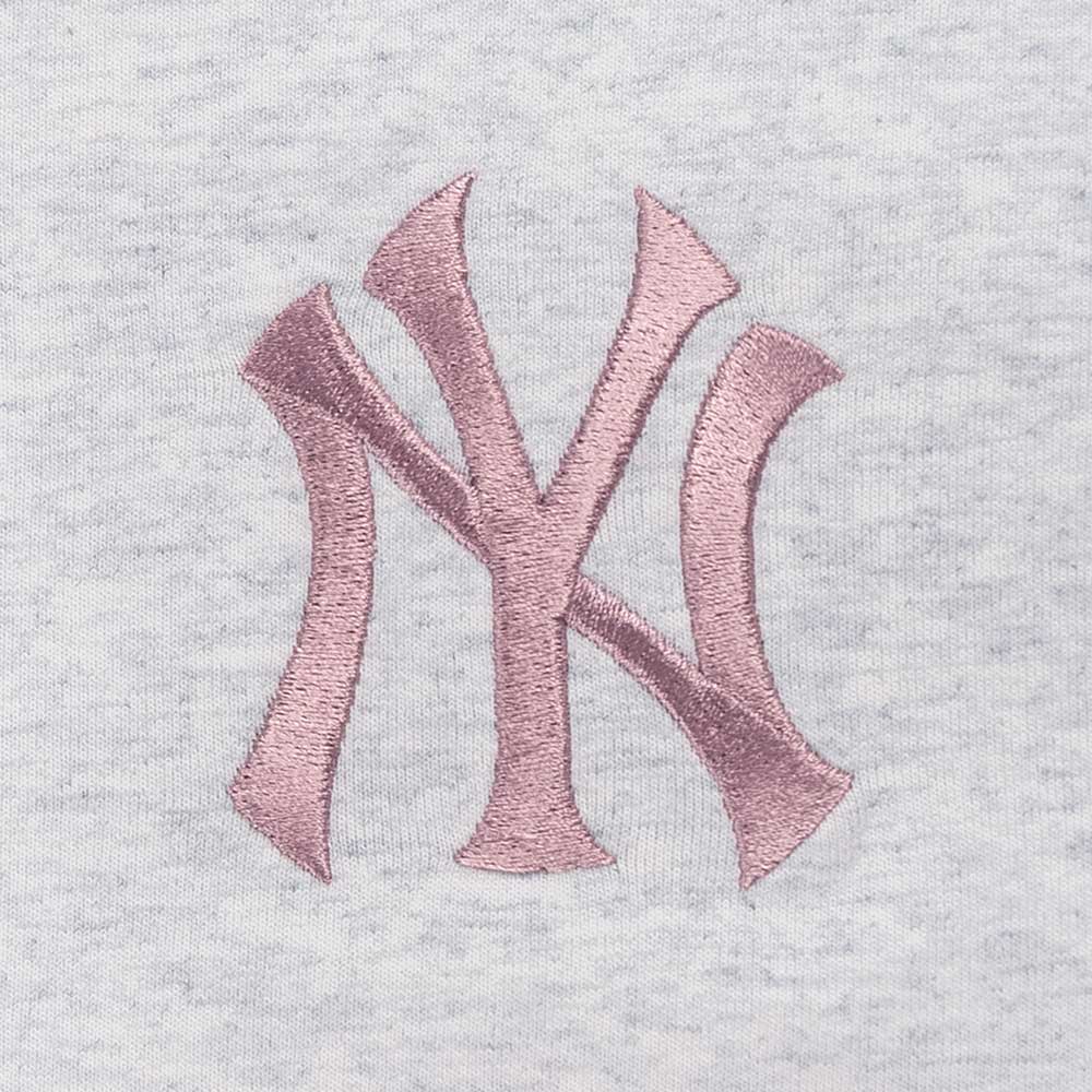 New York Yankees MLB Color Era Light Heather Grey Women Crop Top Tee