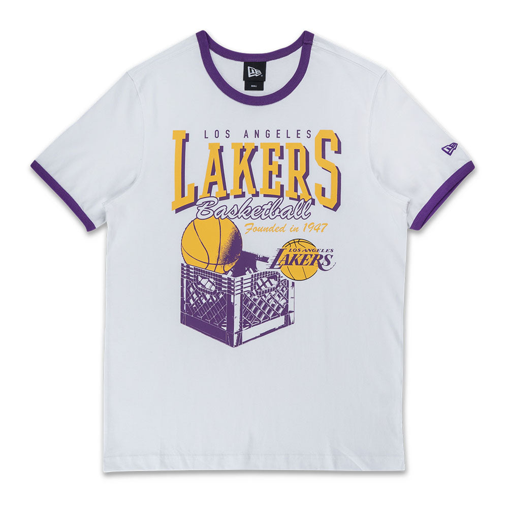 Los Angeles Lakers NBA Basketry White Short Sleeve T-Shirt