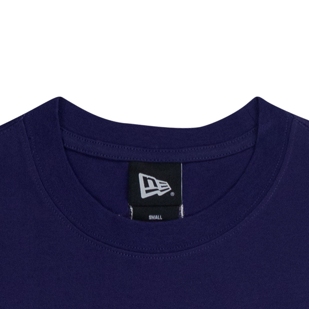 New Era Basic Black Logo Script Purple Oversized Short Sleeve T-Shirt