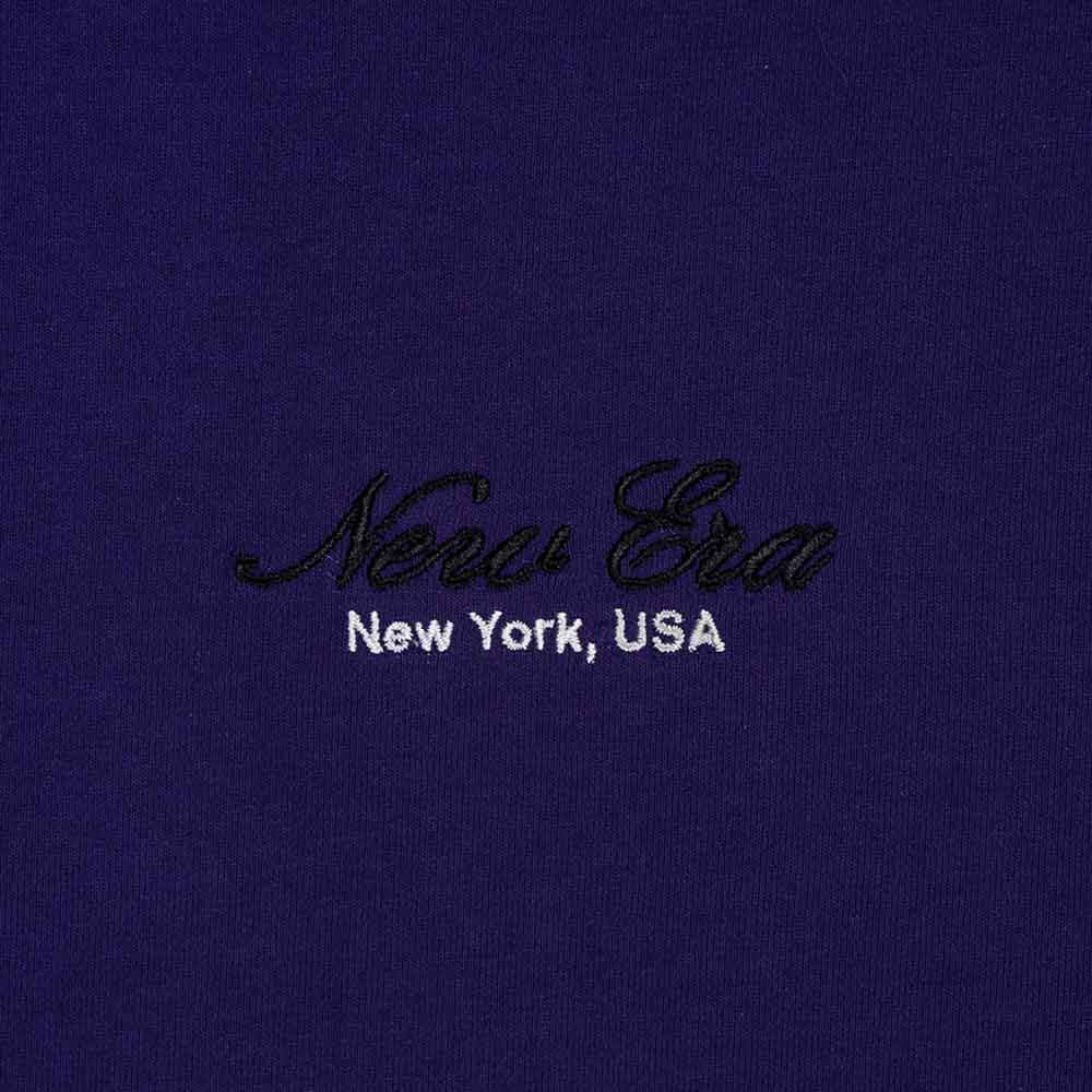 New Era Basic Black Logo Script Purple Oversized Short Sleeve T-Shirt