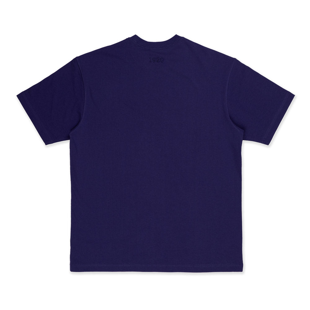 New Era Basic Black Logo Script Purple Oversized Short Sleeve T-Shirt