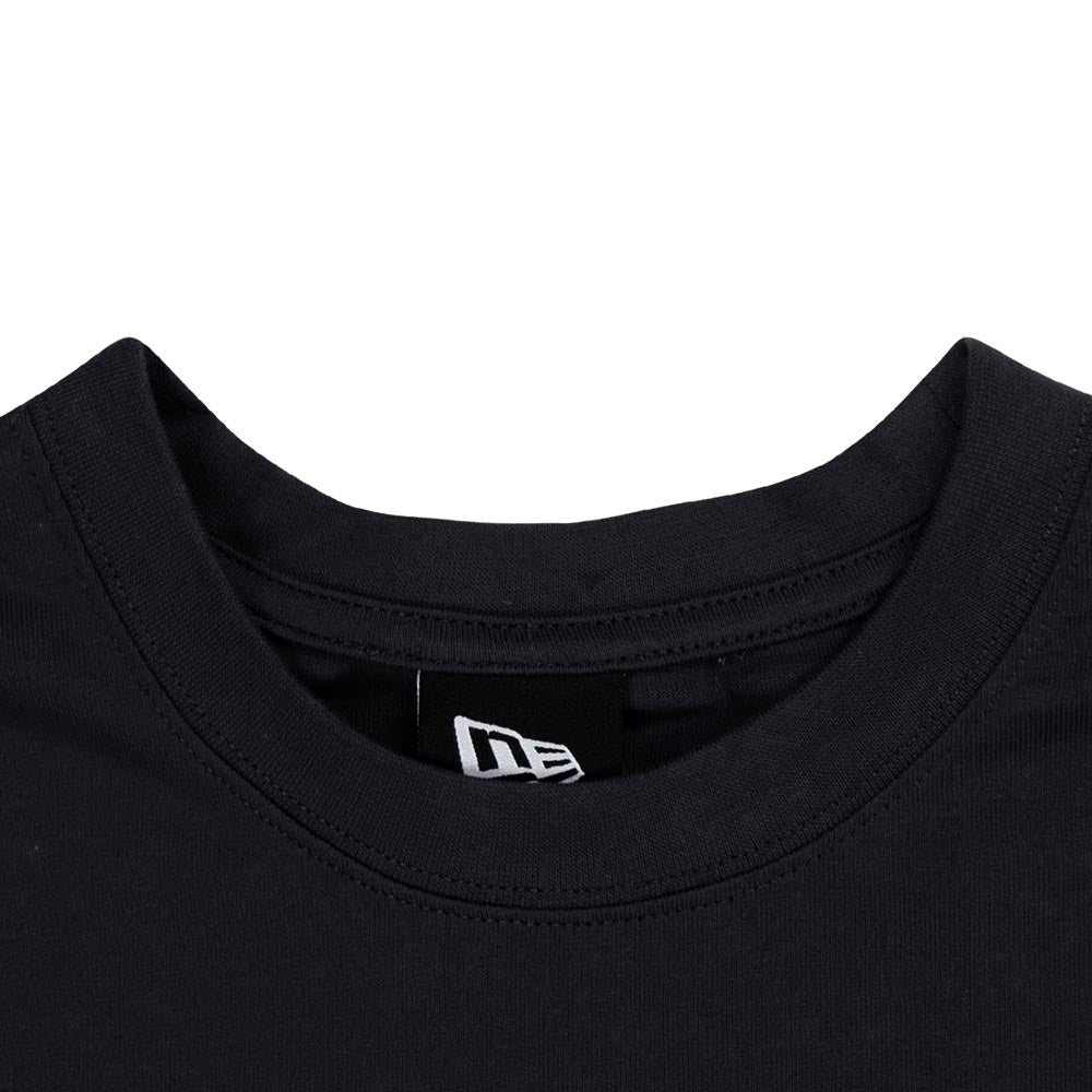 New Era Basic White Logo Script Graphite Oversized Short Sleeve T-Shirt