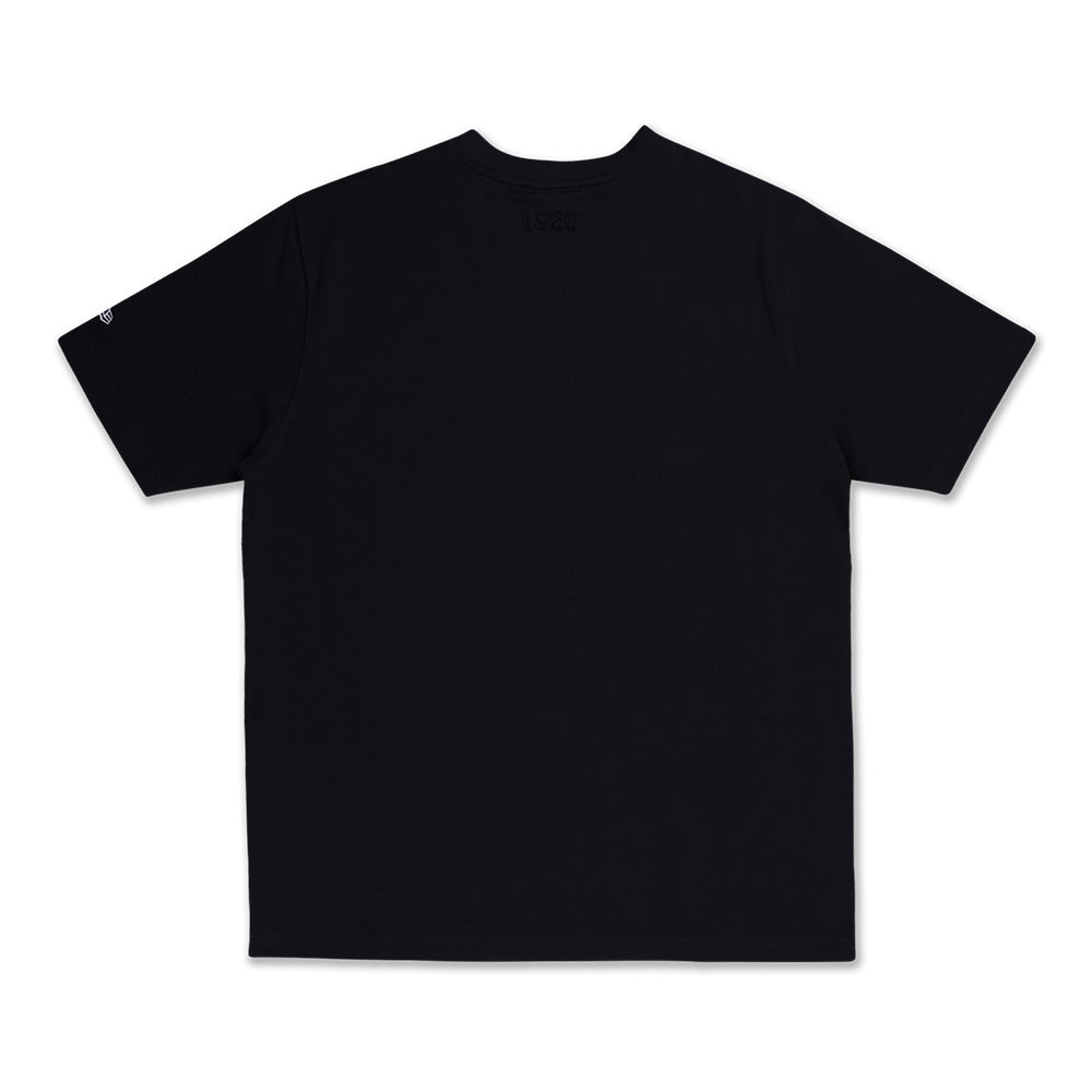 New Era Basic White Logo Script Graphite Oversized Short Sleeve T-Shirt