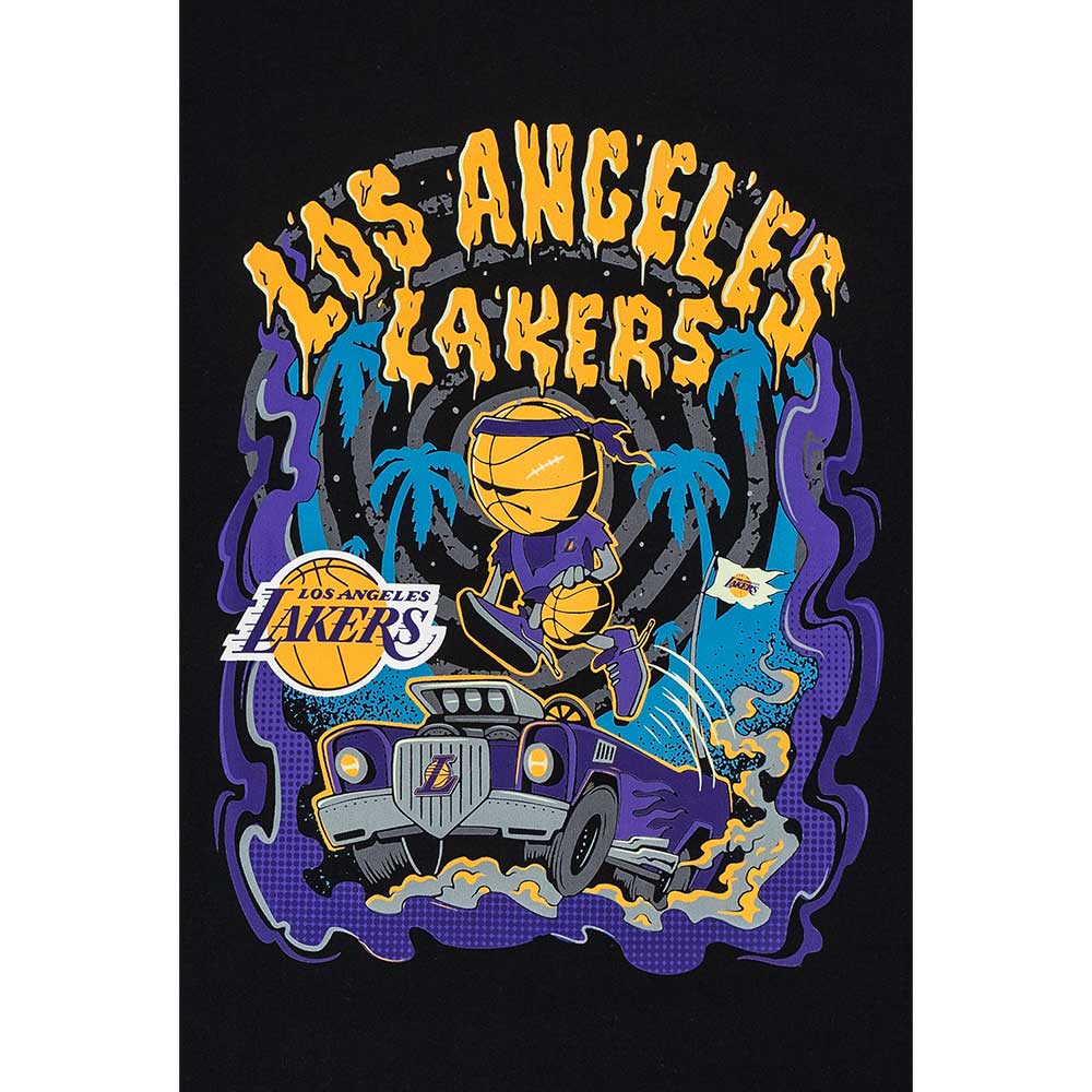 Los Angeles Lakers NBA Gnarly Black Oversized Short Sleeve T-Shirt