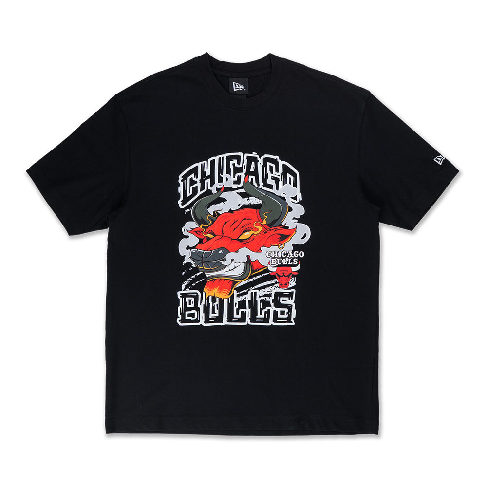 Chicago Bulls NBA Gnarly Black Oversized Short Sleeve T-Shirt