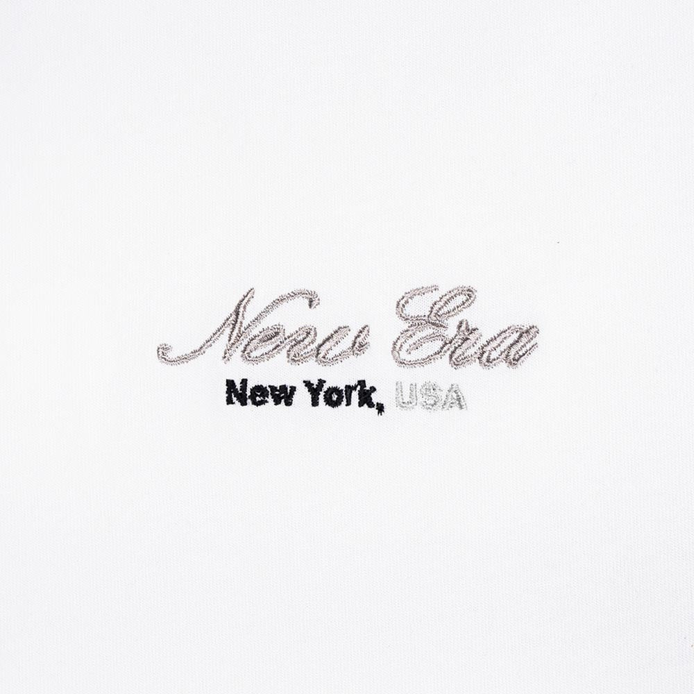 New Era Basic Black Logo Script White Oversized Short Sleeve T-Shirt