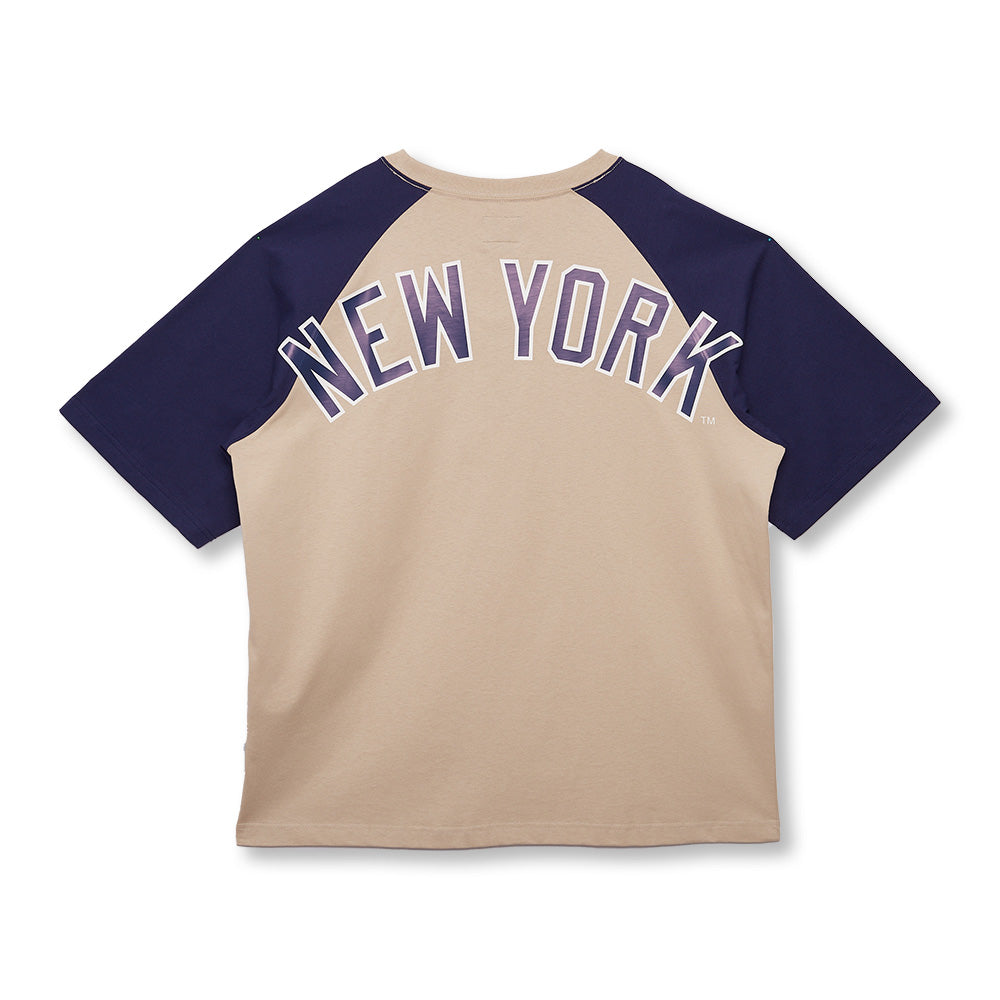 New York Yankees MLB Retro Skateboard Khaki Short Sleeve T-Shirt