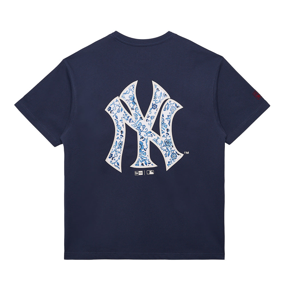 New York Yankees MLB Chinese Porcelain Navy Short Sleeve T-Shirt