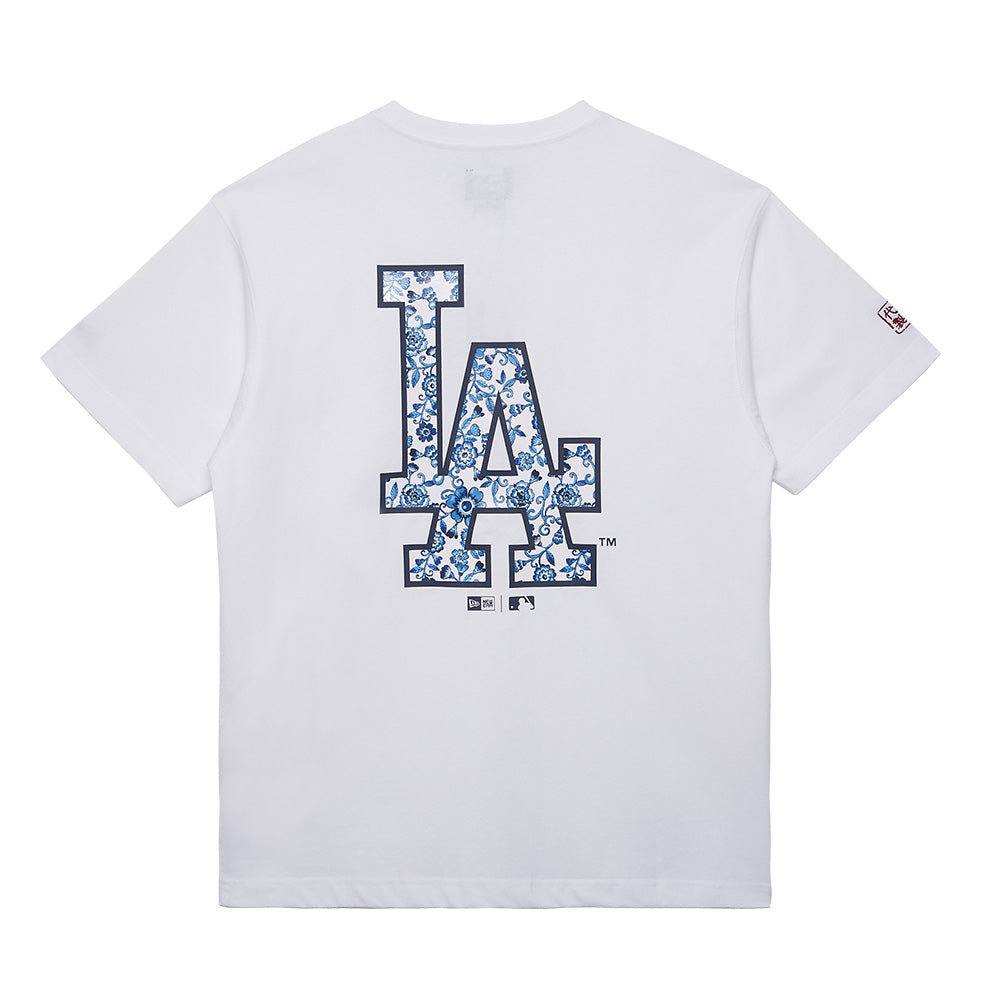 Los Angeles Dodgers MLB Chinese Porcelain White Short Sleeve T-Shirt