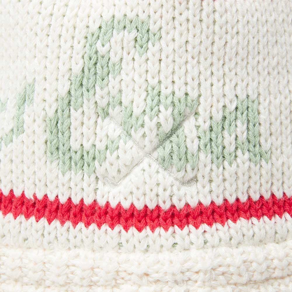 New Era Script White Knit Bucket Jacquard