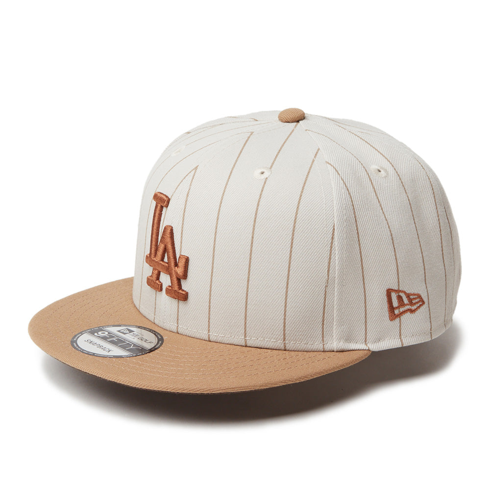 New Era Golf Los Angeles Dodgers MLB Pinstripe Stone Khaki 9FIFTY Snapback Cap