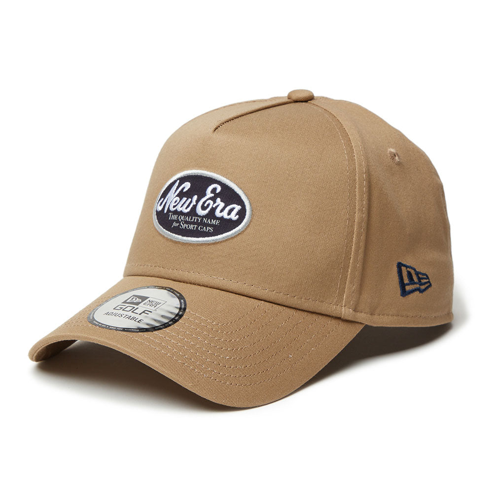 New Era Golf Script Oval Khaki 9FORTY A-Frame Stretch Snapback Cap