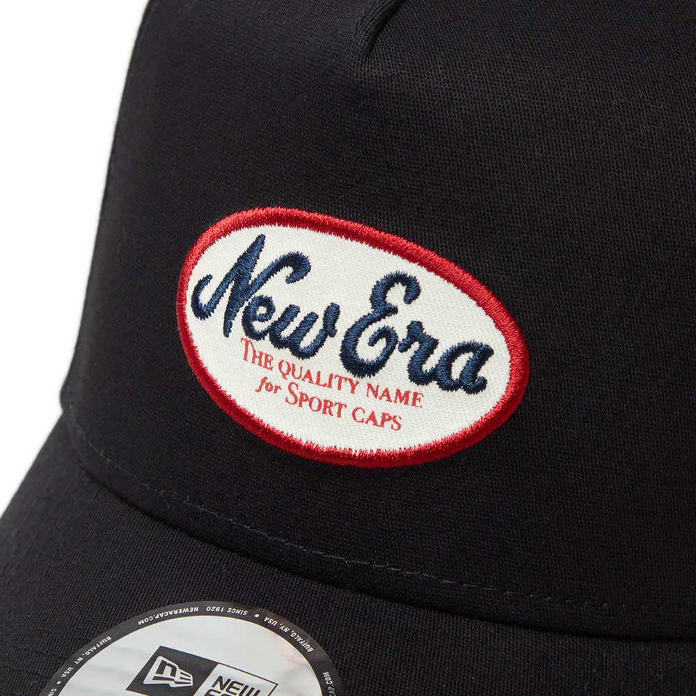 New Era Golf Script Oval Black 9FORTY A-Frame Stretch Snapback Cap