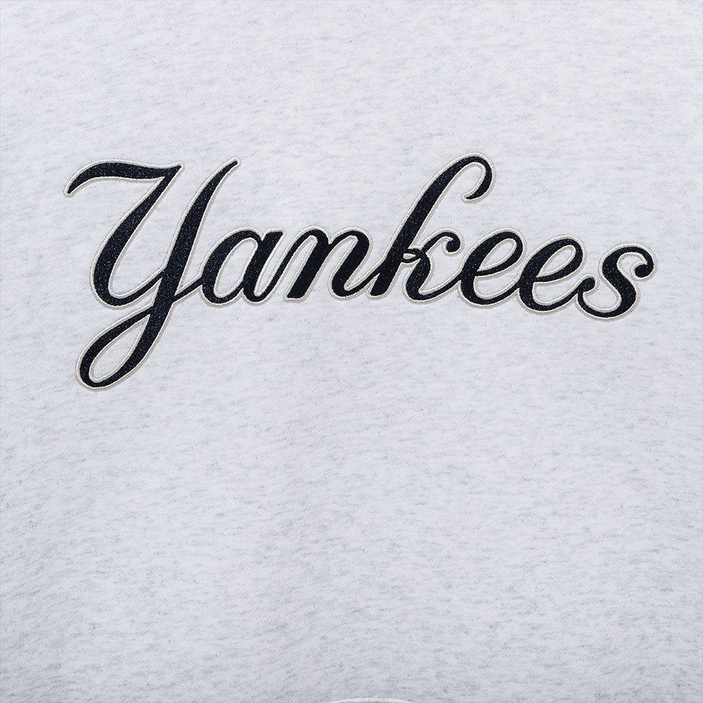 New York Yankees MLB Script Heather Grey Hoodie