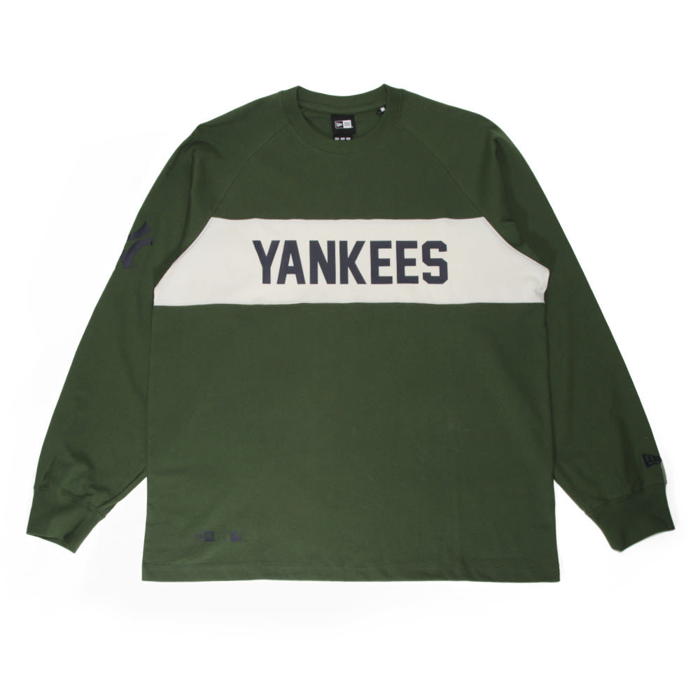 [New Era]★24FW★韓国人気★MLB COLOR BLOCK LONG SLEEVE New Era New York Yankees MLB Color Block Douglas Fir Green