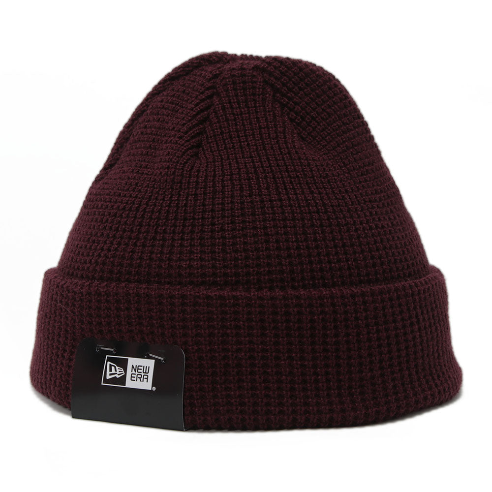 New Era Maroon Waffle Short Cuff Beanie