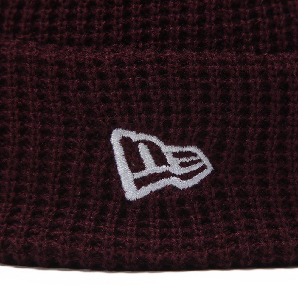 New Era Maroon Waffle Short Cuff Beanie