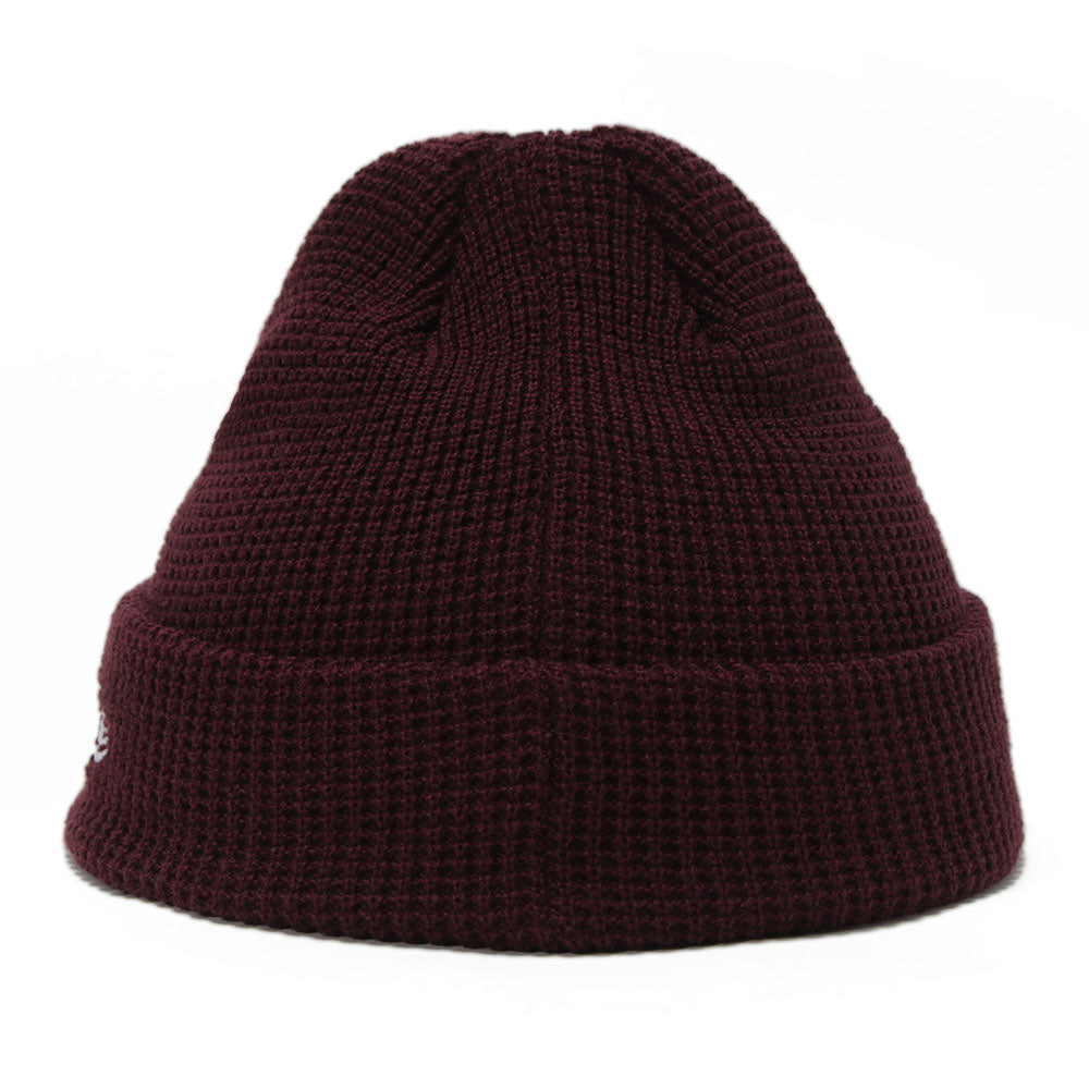 New Era Maroon Waffle Short Cuff Beanie