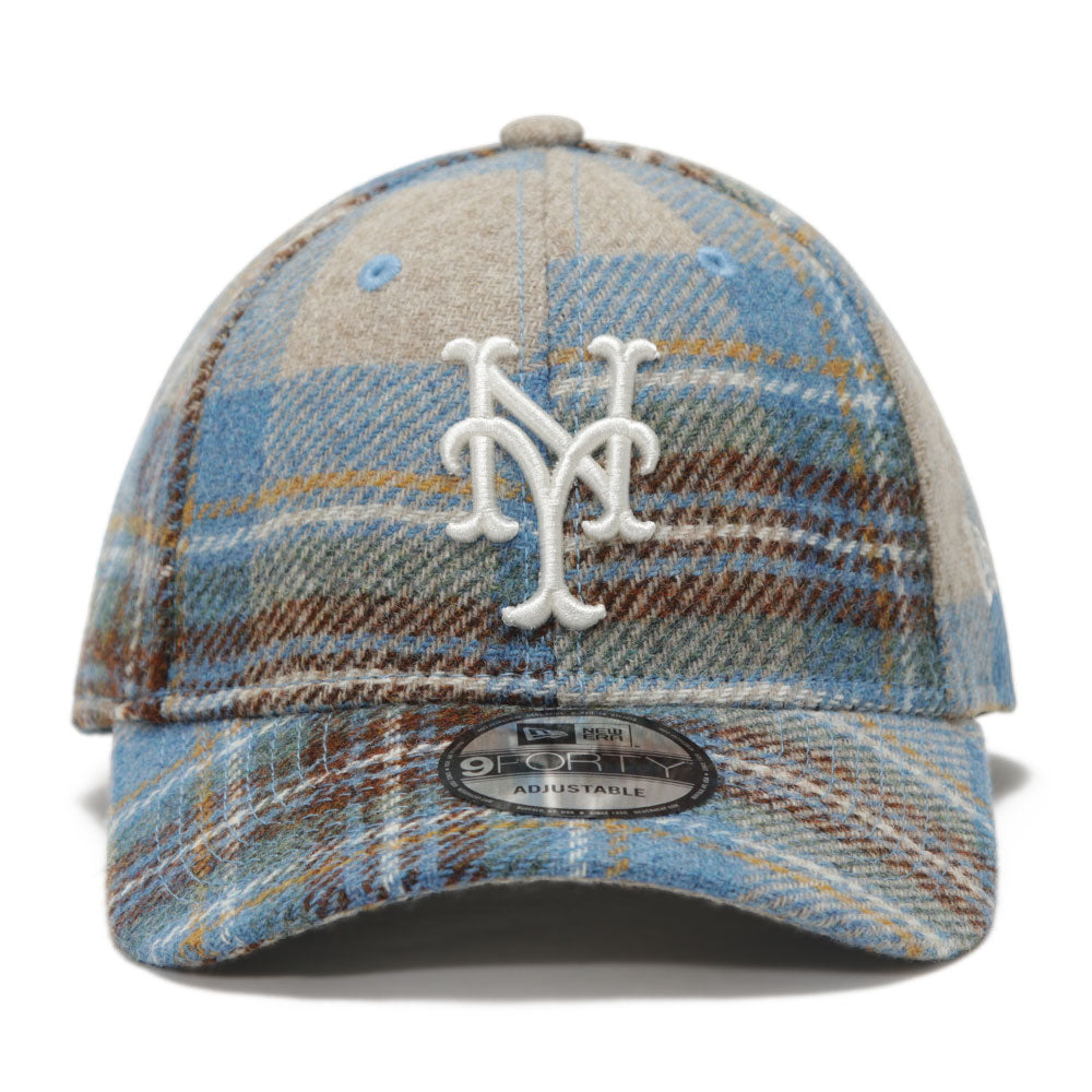 New Era New York Mets MLB Tweed Check Brown 9FORTY Adjustable Cap