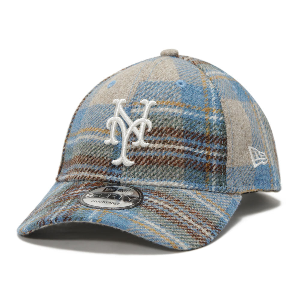 New Era New York Mets MLB Tweed Check Brown 9FORTY Adjustable Cap