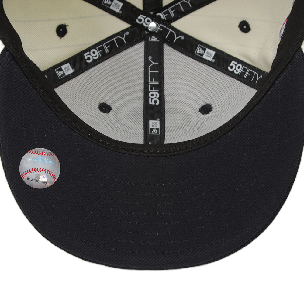 New Era New York Yankees MLB Heritage Stripe Chrome White Navy UV 59FIFTY Fitted Cap