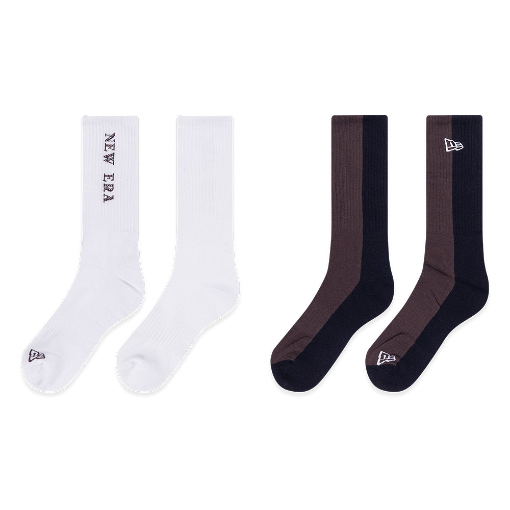 New Era Flag Basic White and Chocolate Socks