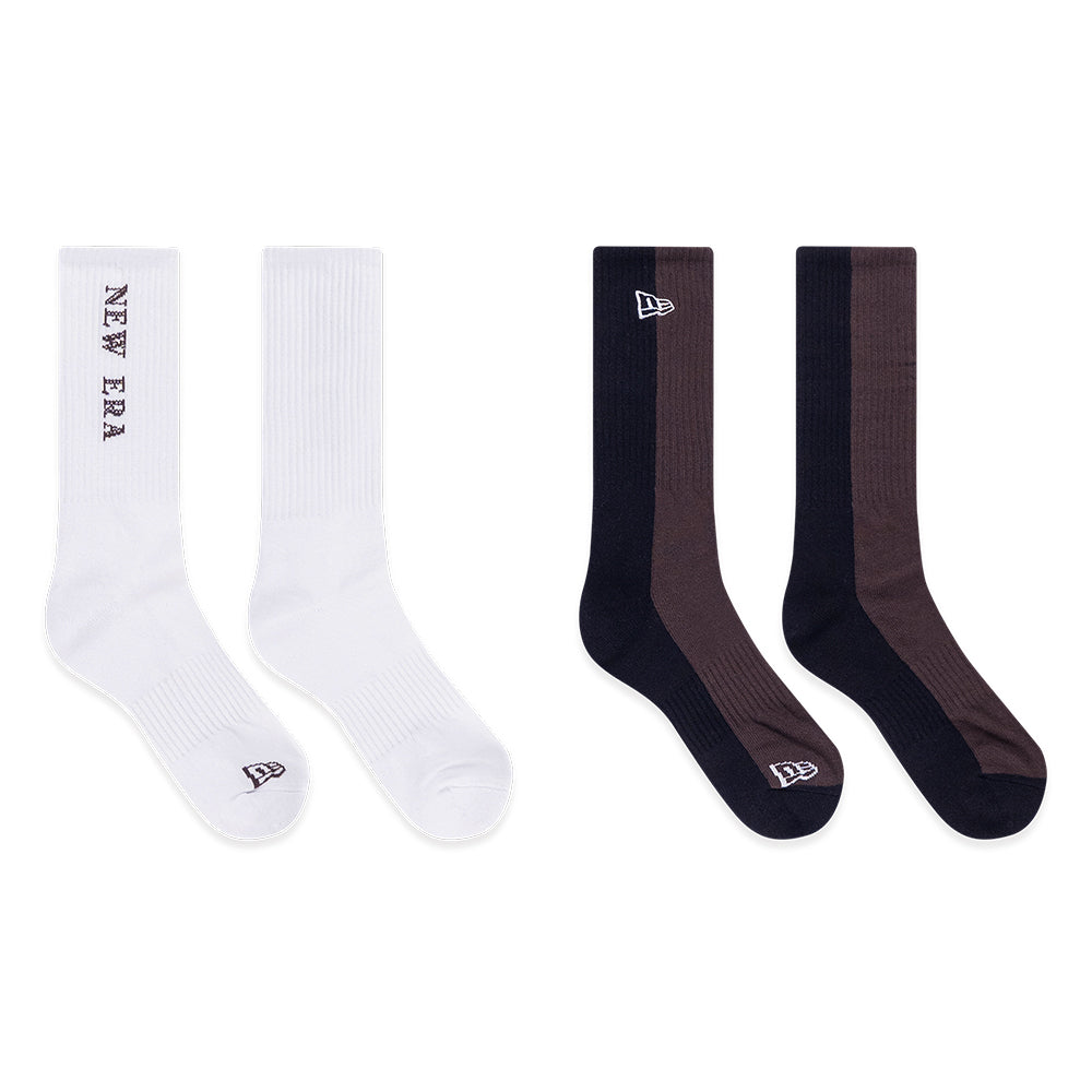 New Era Flag Basic White and Chocolate Socks