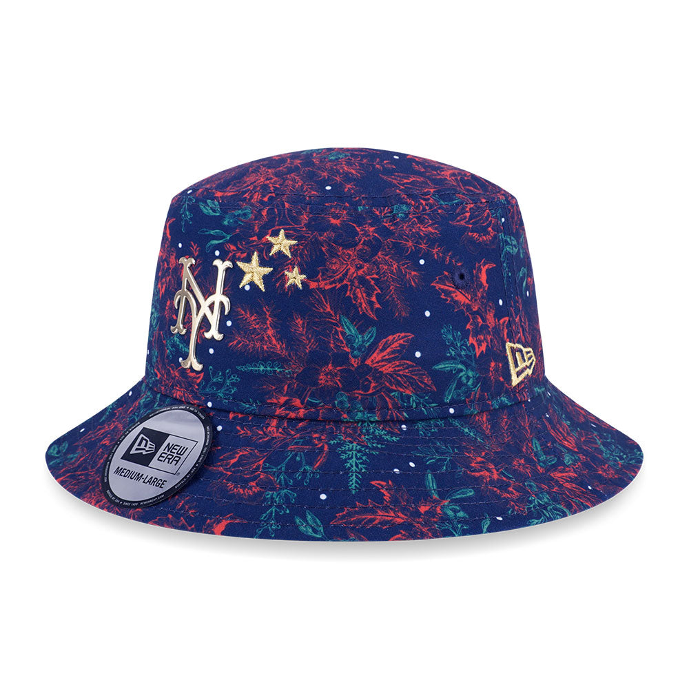 New Era New York Mets MLB Winter Whisper Navy and Red Multi Bucket Hat