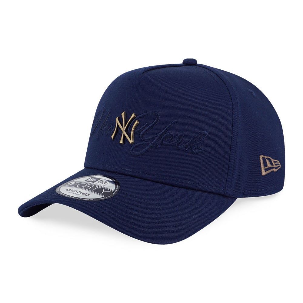 New Era New York Yankees MLB Metal Crest Oceanside Blue 9FORTY A-Frame Snapback Cap