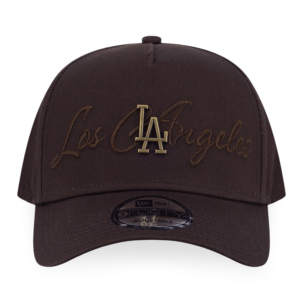 New Era Los Angeles Dodgers MLB Metal Crest Chocolate 9FORTY A-Frame Snapback Cap