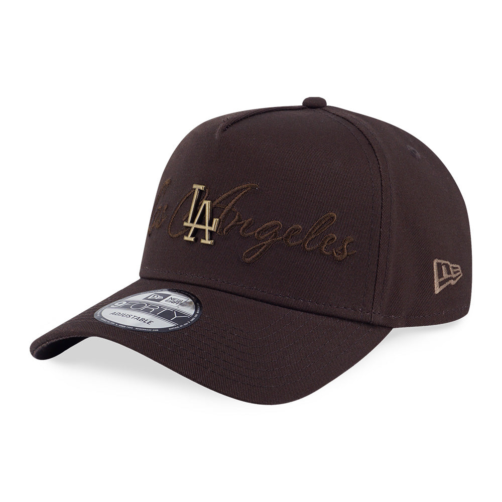 New Era Los Angeles Dodgers MLB Metal Crest Chocolate 9FORTY A-Frame Snapback Cap