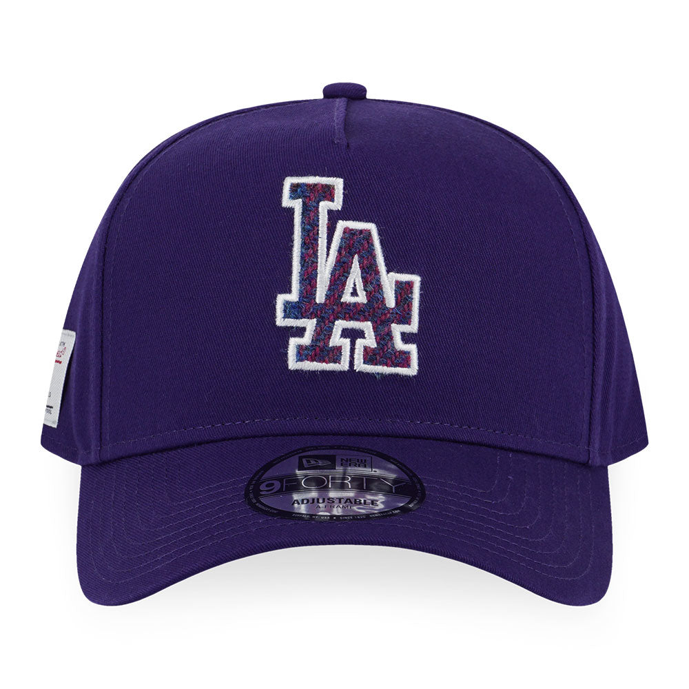 New Era Los Angeles Dodgers MLB Harris Tweed Purple 9FORTY A-Frame Snapback Cap