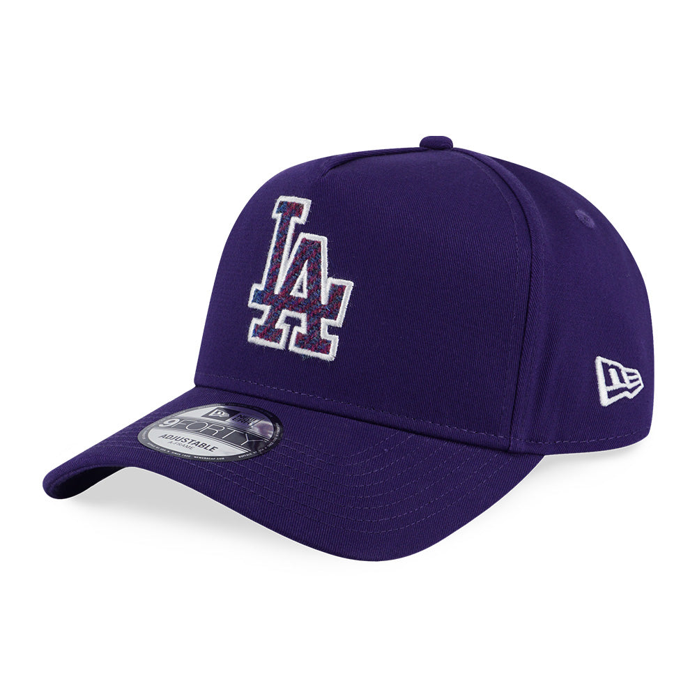 New Era Los Angeles Dodgers MLB Harris Tweed Purple 9FORTY A-Frame Snapback Cap