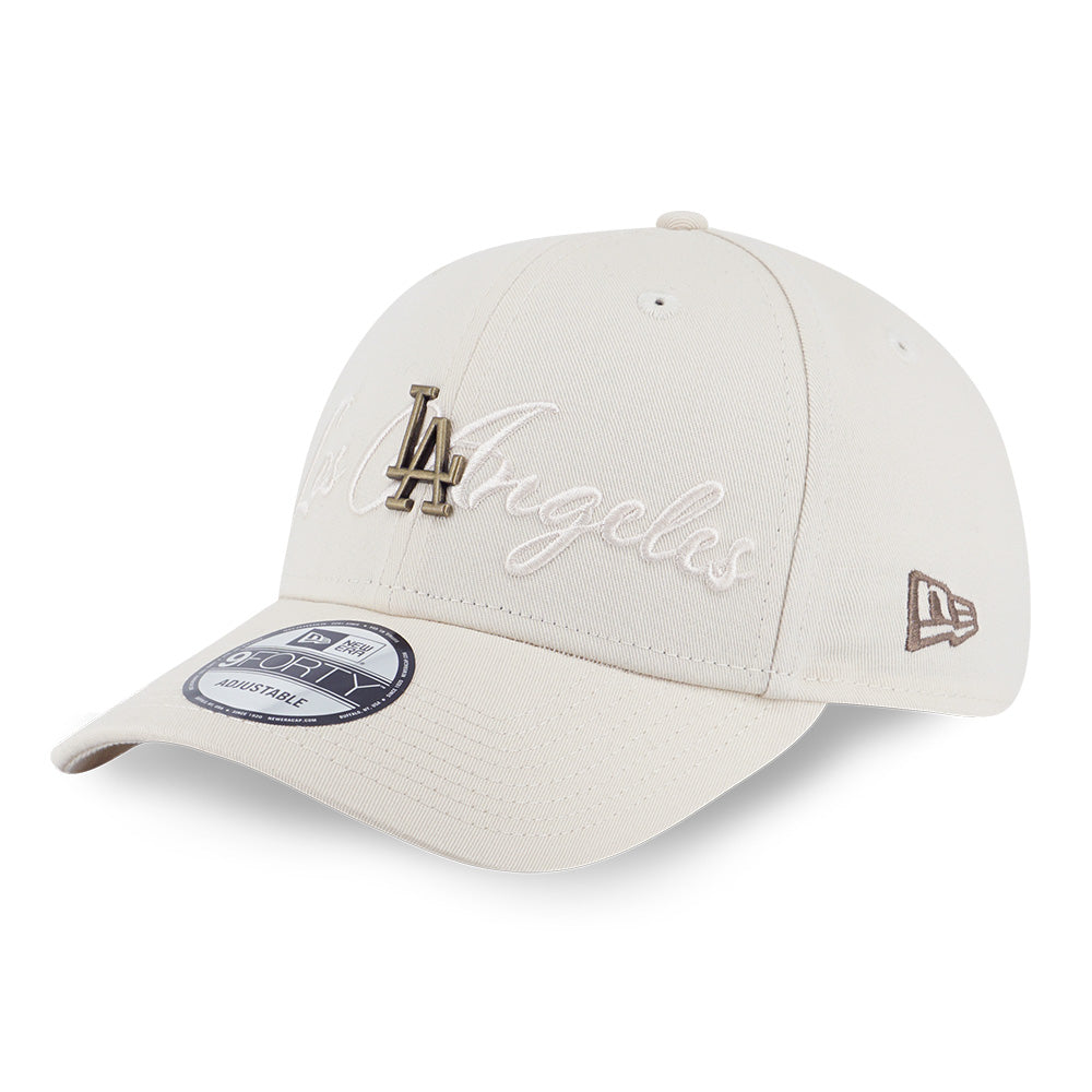 New Era Los Angeles Dodgers MLB Metal Crest Light Cream 9FORTY Adjustable Cap