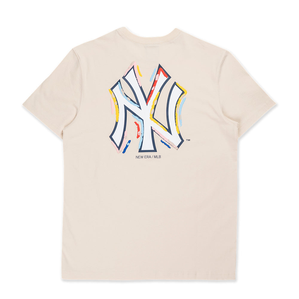 New Era MLB New York Yankees Tint Brush Light Cream Short Sleeve T-Shirt