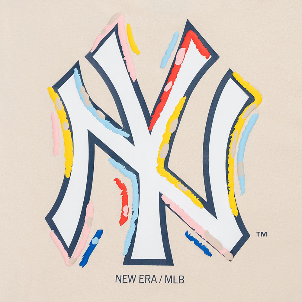 New Era MLB New York Yankees Tint Brush Light Cream Short Sleeve T-Shirt